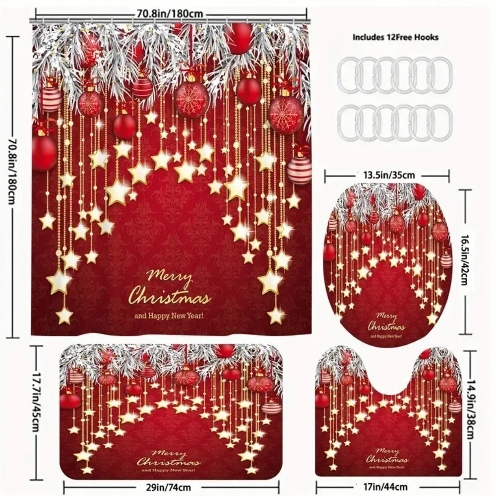4pc Mery Christmas Bathroom Set NWT
